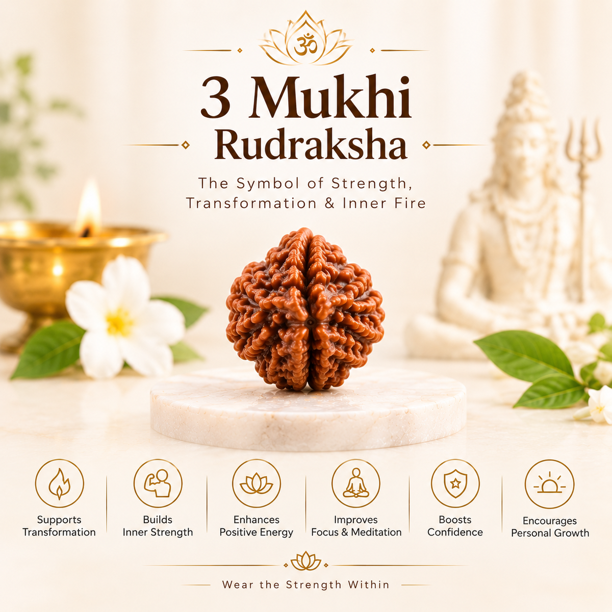 3 Mukhi Rudraksha